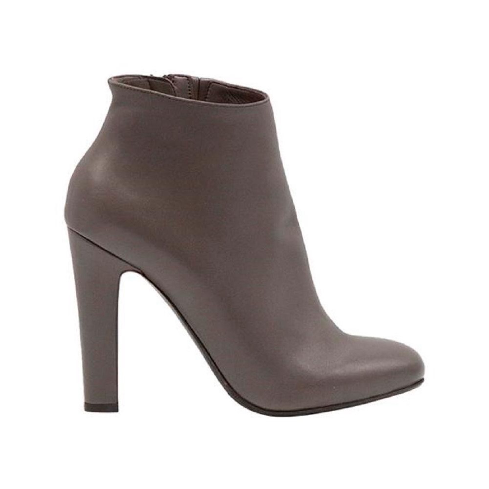 Nando Muzi Taupe Heeled Ankle Boots Italian Leather Luxury